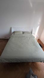 Hoofdeinde van witte stof 160 cm, Huis en Inrichting, Slaapkamer | Bedden, Ophalen, Wit, Tweepersoons, Zo goed als nieuw