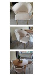 4 prachtige stoelen in teddy stof met goudkleurige poten., Huis en Inrichting, Stoelen, Vier, Stof, Zo goed als nieuw, Ophalen