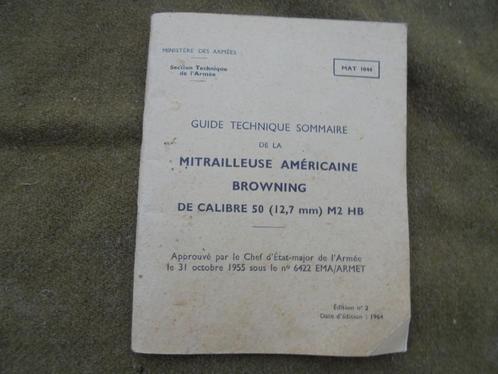 kort technisch gidsboekje van de browning cal 50 usarmy, Verzamelen, Militaria | Algemeen, Landmacht, Boek of Tijdschrift, Ophalen of Verzenden