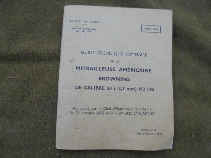 kort technisch gidsboekje van de browning cal 50 usarmy, Verzamelen, Militaria | Algemeen, Landmacht, Boek of Tijdschrift, Ophalen of Verzenden