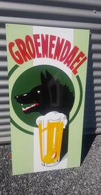 Groenendael bier emaillen reclame bord mancave bar cafe, Ophalen of Verzenden, Gebruikt, Reclamebord