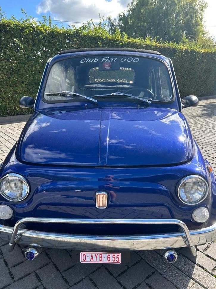 Fiat 500l oldtimer, Auto's, Fiat, Particulier, 500L, Lederen bekleding, Radio, Benzine, Cabriolet, 2 deurs, Handgeschakeld, Blauw