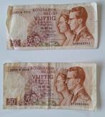 2 briefjes van 50 Belgische frank uit 16/5/1966, Ophalen of Verzenden