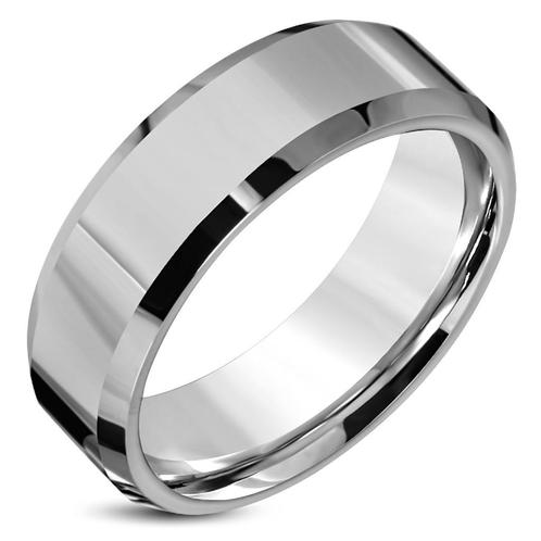 Tungsten bandring mannen - 8 mm, Handtassen en Accessoires, Ringen, Nieuw, Heer, Zilver, Overige materialen, Ophalen of Verzenden