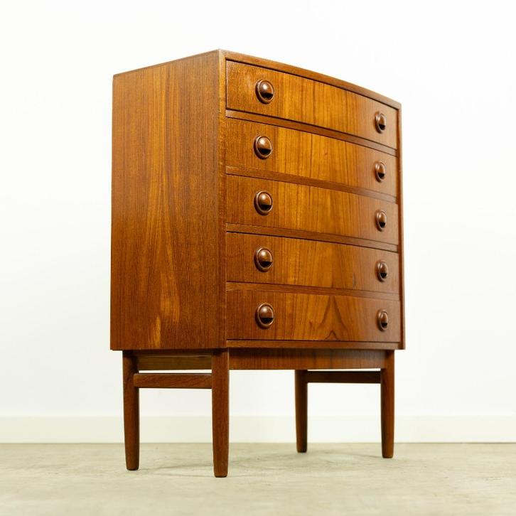 Prachtige vintage design ladekast ( Kai Kristiansen), Huis en Inrichting, Kasten | Ladekasten, Gebruikt, Teakhout, 3 of 4 laden