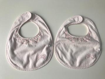 2 roze slabbetjes van NOUKIES, perfecte staat!  beschikbaar voor biedingen