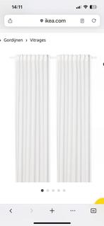 Vitragegordijnen, 1 paar, wit/met plooiband, 145x300 cm, Ophalen, 100 tot 150 cm, 200 cm of meer, Wit