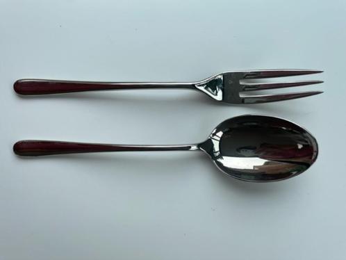 Serveervork en serveerlepel Alessi, Huis en Inrichting, Keuken | Bestek, Zo goed als nieuw, Bestekset, Inox of Chroom, Ophalen