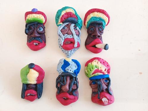 Set van 6 verzamelspelden | Craft Rasta Rastafari-badgeb, Antiek en Kunst, Curiosa en Brocante, Ophalen