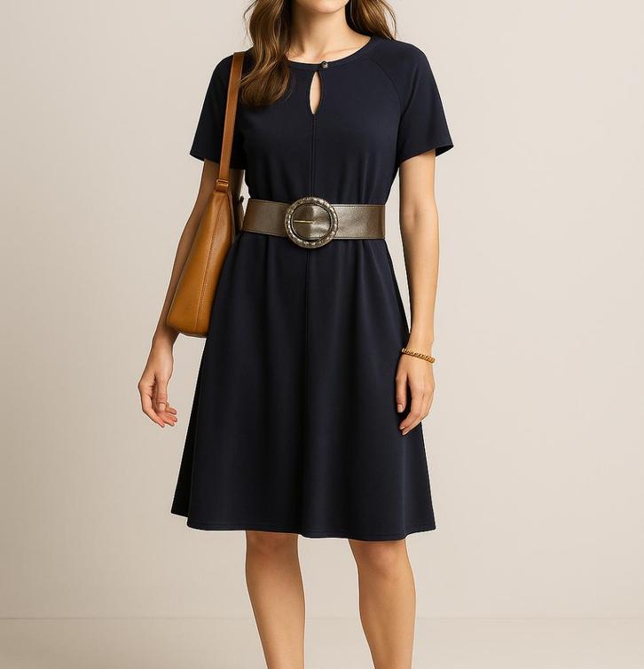 Mooie jurk van Marc Cain maat 38/40, Kleding | Dames, Jurken, Gedragen, Maat 38/40 (M), Blauw, Knielengte, Ophalen of Verzenden
