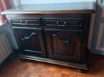 Kleine dressoir, 2 deurs, in donker massief hout, Ophalen, Gebruikt, 100 tot 150 cm, Met deur(en)