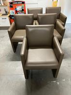 Lederen stoelen, Huis en Inrichting, Stoelen, Ophalen, Gebruikt, Bruin, Leer
