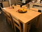 Eettafel + 6 stoelen, Huis en Inrichting, Tafels | Eettafels, Ophalen, Gebruikt, Eikenhout, 50 tot 100 cm