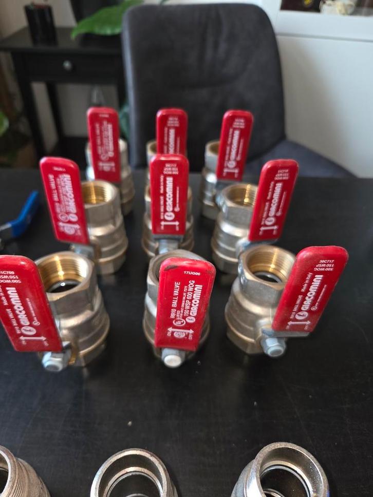 Bolkranen, gaskranen en terugslagkleppen, Doe-het-zelf en Bouw, Sanitair, Nieuw, Overige typen, Chroom, Koper, Ophalen