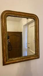 Miroir ancien doré à la main style Louis Philippe, Ophalen, Minder dan 50 cm, Minder dan 100 cm