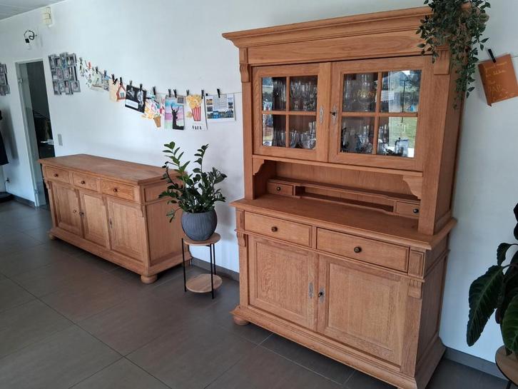 Massief eiken eetkamer, Huis en Inrichting, Complete eetkamers, Zo goed als nieuw, Ophalen