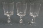 CRISTAL D'ARQUES LOUVRE set 3 sherry glazen 12,3x5,9cm 11cl, Huis en Inrichting, Gebruikt, Ophalen of Verzenden