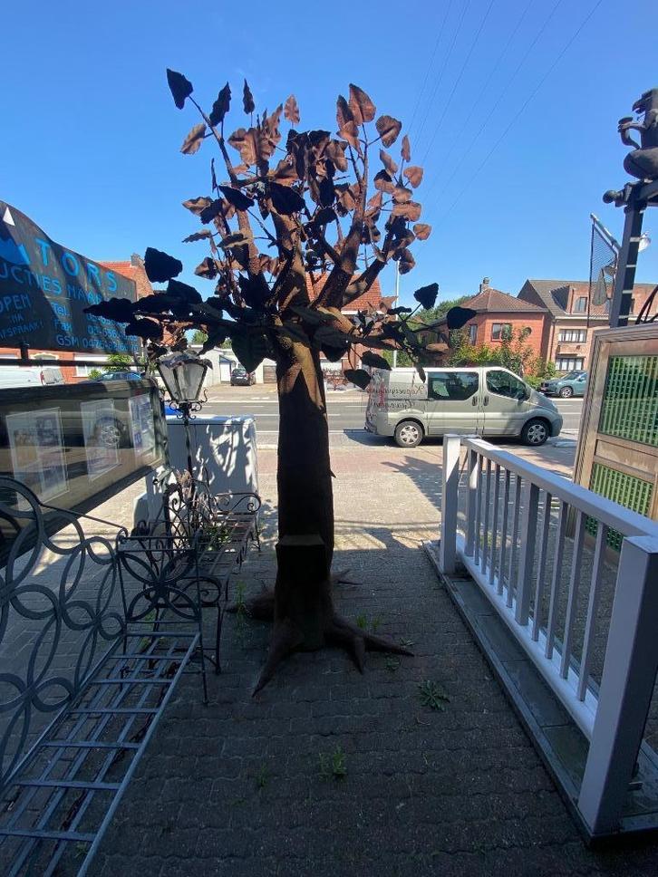 Prachtige ijzeren boom met vogels en brievenbus uniek stuk, Antiek en Kunst, Kunst | Beelden en Houtsnijwerken, Ophalen