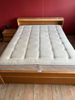 Beukenhouten bed en 2 nachtkastje, Huis en Inrichting, Slaapkamer | Complete slaapkamers, Ophalen, Gebruikt, Tweepersoons