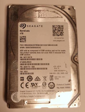 SEAGATE-BARRACUDA- 4TB -LAPTOP HDD beschikbaar voor biedingen