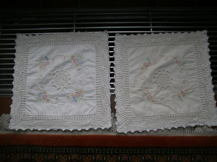 Lot van 2 gehaakte zetel/stoelkussenovertrekjes (DS204-r), Huis en Inrichting, Woonaccessoires | Overige, Gebruikt, Ophalen of Verzenden