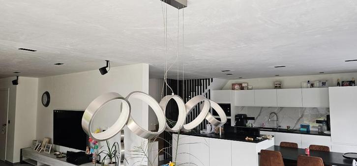Hanglamp met staanlamp, Huis en Inrichting, Lampen | Hanglampen, Zo goed als nieuw, 50 tot 75 cm, Metaal, Ophalen