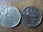 2 x 50 fr bronze 1951 B-1953 B France, Envoi, Monnaie en vrac, France