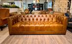 MANCHESTER CHESTERFIELD ZETEL KUBUS IN VINTAGE COGNAC LEER, Antiek en Kunst, Ophalen of Verzenden