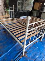 eenpersoonsbed metaal wit met lattenbodem, Huis en Inrichting, Slaapkamer | Bedden, Ophalen, Gebruikt, Wit, Metaal