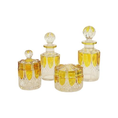 Art Deco Toiletset Val Saint Lambert Kristal Parfumfles 1930, Antiquités & Art, Antiquités | Verre & Cristal, Enlèvement ou Envoi