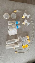 Medela dubbele afkolfsets (2x) + lekschaaltjes + labels, Ophalen, Zo goed als nieuw