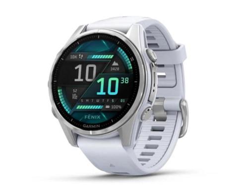 Garmin Fenix 8 43 mm Amoled Stone White NIEUW, Handtassen en Accessoires, Sporthorloges, Nieuw, Wit, Afstand, Calorieverbanding