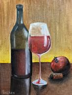 "Red Wine" (Oil painting by Kuijken, 24x30 cm), Ophalen of Verzenden