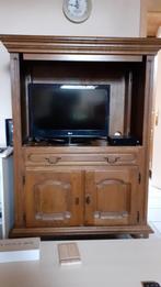 Meuble TV en chêne massif, bon état, Ophalen, Classique, chêne massif, Gebruikt, 100 tot 150 cm