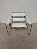 wassily chair - replica  - wit leder - chrome frame, Maison & Meubles, Comme neuf, Enlèvement ou Envoi, Blanc