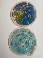 2 dubbelzijdige ronde houten puzzels, Enlèvement