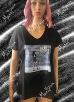 Zwarte katoenen T-shirt unieke print (one size) NIEUW, Kleding | Dames, Nieuw, Maat 38/40 (M), Ophalen of Verzenden, Zwart