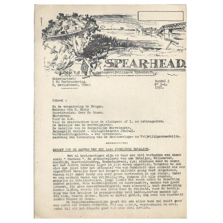 Spear Head - Journal des volontaires de guerre - 1951, Collections, Objets militaires | Général, Armée de terre, Enlèvement ou Envoi