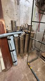 dubbelwandig inox buis kachel, Doe-het-zelf en Bouw, Buizen en Afvoer, Ophalen, Inox, Gebruikt, Minder dan 2 meter
