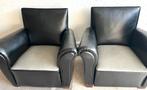 Vintage semi lederen zeteltjes, Huis en Inrichting, Fauteuils, Ophalen, Gebruikt