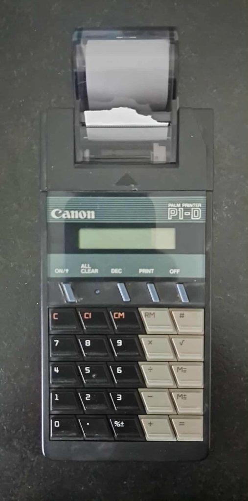 Canon P1-D Palm Printer met 11 extra MP-38 rollen, Diversen, Rekenmachines, Gebruikt, Ophalen of Verzenden