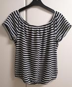 Blauw/wit gestreept bloesje met korte mouwen, S, Kleding | Dames, Blouses en Tunieken, Ophalen of Verzenden, Zo goed als nieuw