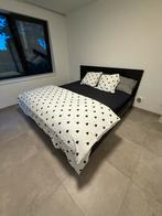 Ikea Malm bed incl. 4 bedlades zwartbruin/Vesteröy, Huis en Inrichting, Ophalen, Zwart, Tweepersoons, Zo goed als nieuw