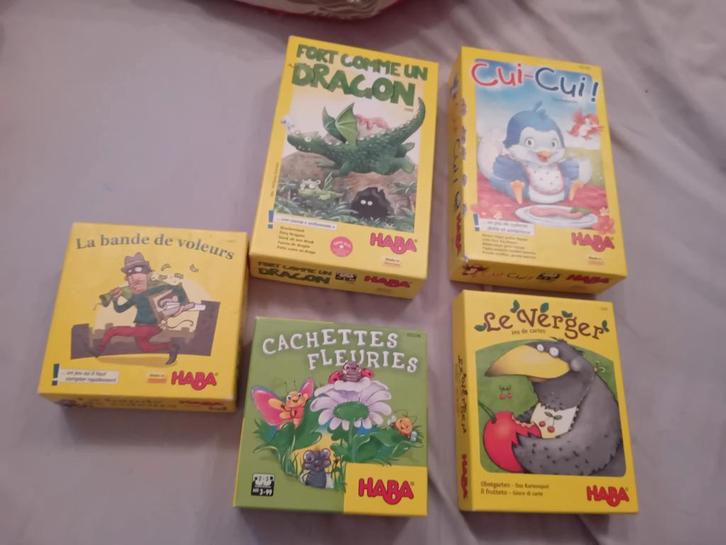 Jeux de société haba cui cui / le verger ect, Hobby en Vrije tijd, Gezelschapsspellen | Kaartspellen, Zo goed als nieuw, Ophalen of Verzenden