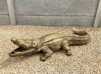 Krokodil old gold L150cm, Jardin & Terrasse, Statues de jardin, Animal, Autres matériaux, Enlèvement, Neuf