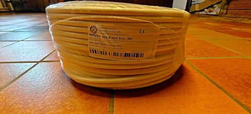 Rol Elektriciteitskabel H05VV-F 3G1,5 mm² – 100 meter – Wit, Doe-het-zelf en Bouw, Elektriciteit en Kabels, Nieuw, Kabel of Snoer