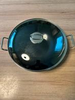 Wokpan 36cm, Huis en Inrichting, Keuken | Potten en Pannen, Ophalen, Inox, Gebruikt, Inductieplaat