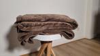 Chocoladebruine flanellen plaid van fleece, Ophalen, Zo goed als nieuw