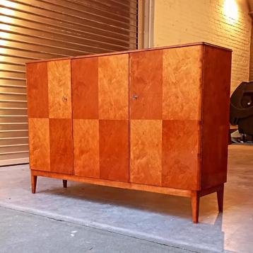 Sideboard Vintage Imexcotra en loupe de Bouleau 1950's 