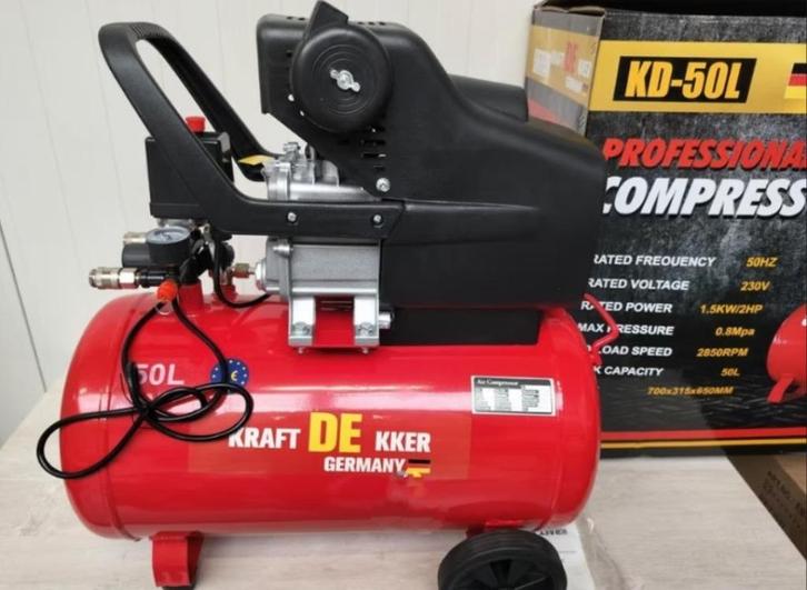 Compressor 50L - 2.0 hp - 8 BAR .Nieuw!!, Auto diversen, Autogereedschap, Nieuw, Ophalen
